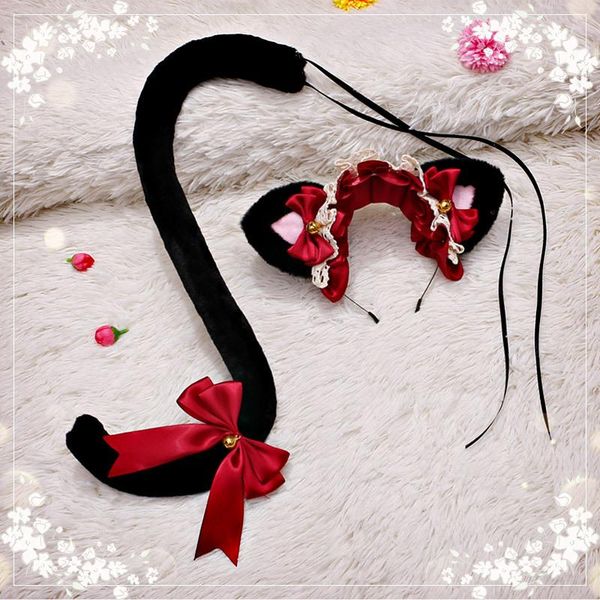 party masks lovely maid animel cosplay plush cat ear lace bow kc headband with tail japanese soft girl gorgeous lolita hair hoop headdress
party masks lovely maid animel cosplay plush cat ear lace bow kc headband with tail japanese soft girl gorgeous lolita hair hoop headdress