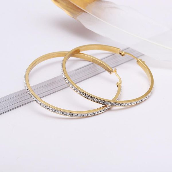 hoop & huggie gold-color ip plating 316 stainless steel round zircon 35/45/55mm earrings no fade allergy classical brief style, Golden;silver
hoop & huggie gold-color ip plating 316 stainless steel round zircon 35/45/55mm earrings no fade allergy classical brief style, Golden;silver