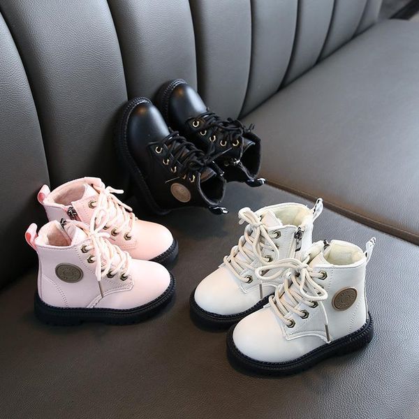 winter children plus velvet shoes for boys and girls british style warm boots baby soft-soled pu leather short boots, Black;grey 
winter children plus velvet shoes for boys and girls british style warm boots baby soft-soled pu leather short boots, Black;grey