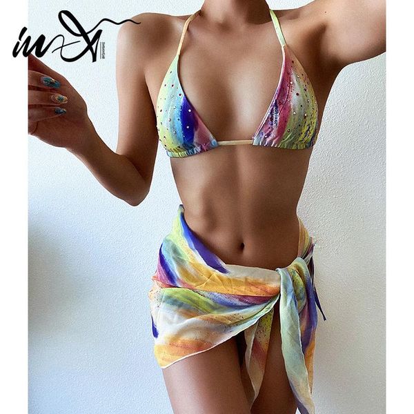 in-x 3 piece swimsuit women mesh wrap bikini set 2021 push up micro halter diamond bathing suit three women's swimwear, White;black
in-x 3 piece swimsuit women mesh wrap bikini set 2021 push up micro halter diamond bathing suit three women's swimwear, White;black