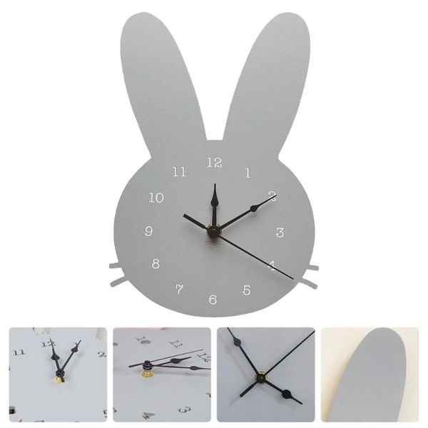 wall clocks 1pc creative design clock wooden hanging (grey)