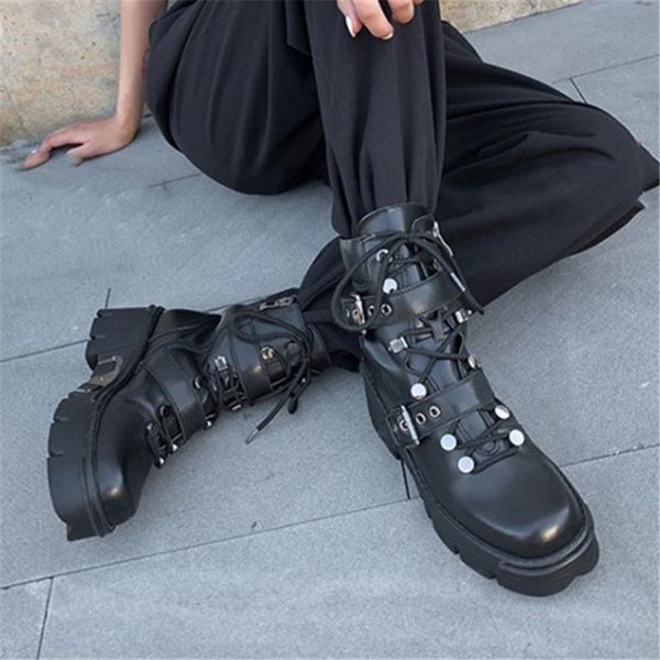 boots pxelena hip hop chunky platform motorcycle women genuine leather buckle rivet knight military tactical biker gothic, Black
boots pxelena hip hop chunky platform motorcycle women genuine leather buckle rivet knight military tactical biker gothic, Black