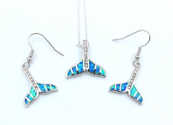 earrings & necklace epacket drop sea world whale tail blue / white fire opal jewelry sets-- + earring, Silver
earrings & necklace epacket drop sea world whale tail blue / white fire opal jewelry sets-- + earring, Silver