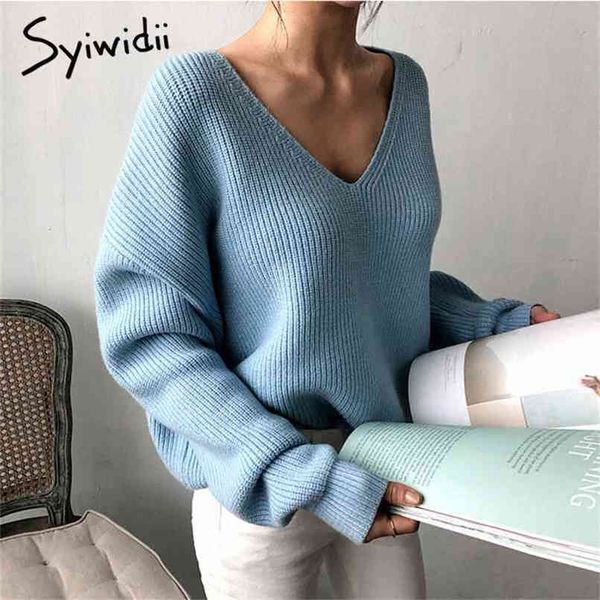 syiwidii women sweater sky blue v-neck winter fashion clothes batwing sleeve solid casual pullover korean knit fall 210914, White;black
syiwidii women sweater sky blue v-neck winter fashion clothes batwing sleeve solid casual pullover korean knit fall 210914, White;black
