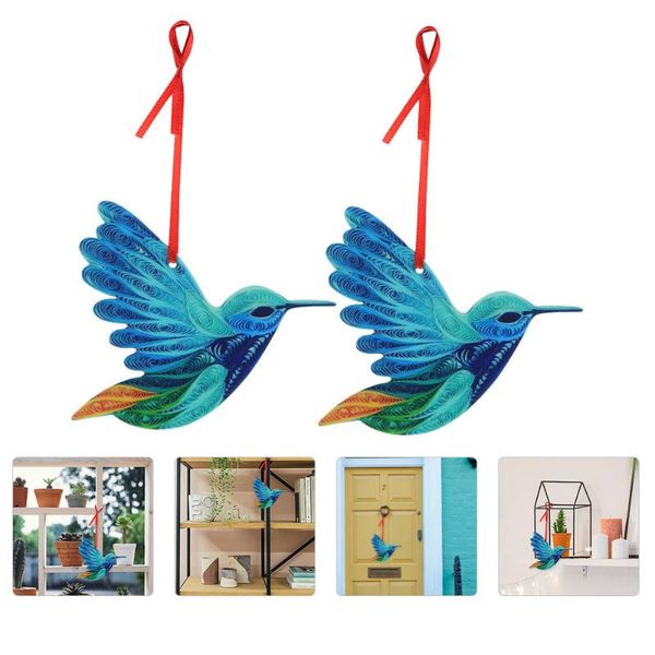 decorative objects & figurines 2pcs delicate hanging pendant deskhummingbird ornament bird adornment