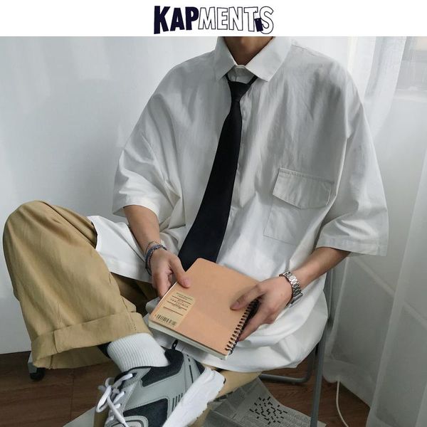 men's casual shirts men harajuku solid short sleeve 2021 mens japan style streetwear hip hop shirt male fashion kpop loose clothing, White;black
men's casual shirts men harajuku solid short sleeve 2021 mens japan style streetwear hip hop shirt male fashion kpop loose clothing, White;black