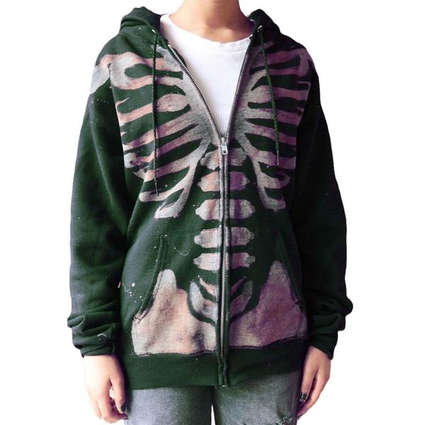 women's jackets 90s vintage long sleeve oversized sweatshirt coat grunge gothic skeleton print zip-up hoodies y2k women autumn female, Black;brown
women's jackets 90s vintage long sleeve oversized sweatshirt coat grunge gothic skeleton print zip-up hoodies y2k women autumn female, Black;brown