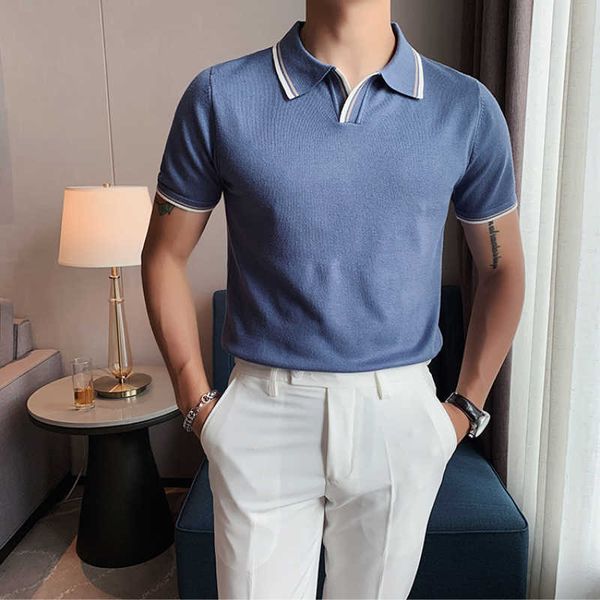 summer short sleeve polo shirts men british casual slim fit polo shirts solid color business social lapel tee street wear 210527, White;black
summer short sleeve polo shirts men british casual slim fit polo shirts solid color business social lapel tee street wear 210527, White;black