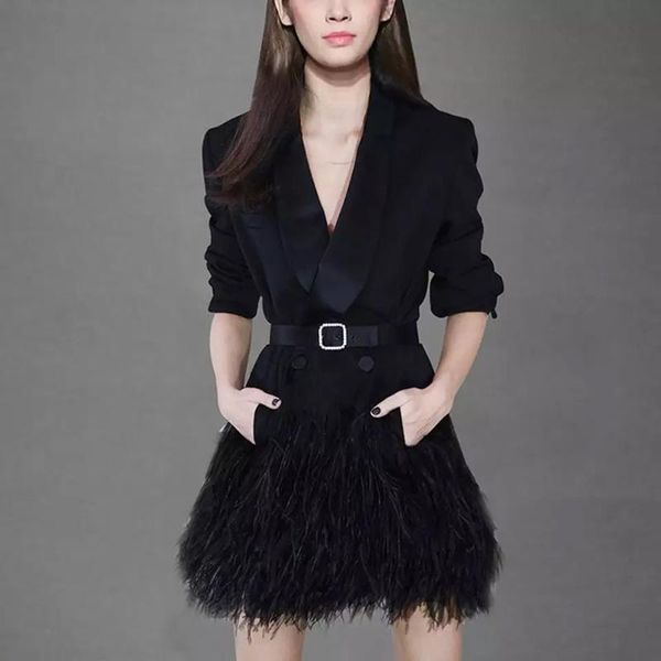 casual dresses black women's dress 2021 winter fashion long sleeve feather belt slim celebrity party runway vestidos, Black;gray
casual dresses black women's dress 2021 winter fashion long sleeve feather belt slim celebrity party runway vestidos, Black;gray