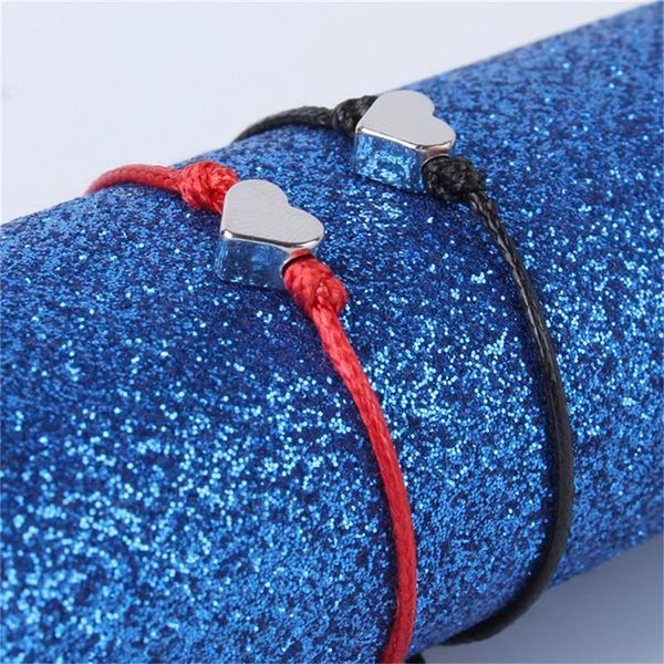 link, chain 2pcs lucky love heart shape charm bracelet thin red rope thread string braid bracelets for men women couples gifts, Black
link, chain 2pcs lucky love heart shape charm bracelet thin red rope thread string braid bracelets for men women couples gifts, Black