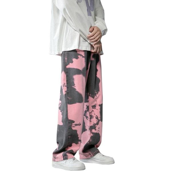 men's jeans men wide leg pants fashion printed streetwear hip hop denim trousers, Blue
men's jeans men wide leg pants fashion printed streetwear hip hop denim trousers, Blue