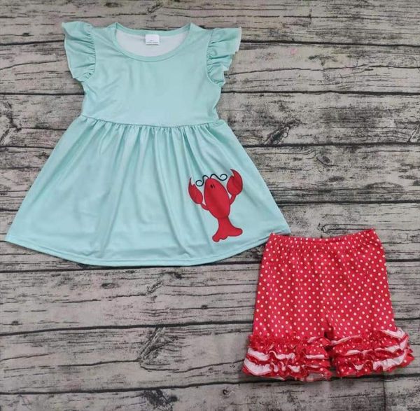 summer kids girl wear flutter sleeve crawfish lobster printing tunic icing ruffle dot polka shorts outfits, White
summer kids girl wear flutter sleeve crawfish lobster printing tunic icing ruffle dot polka shorts outfits, White