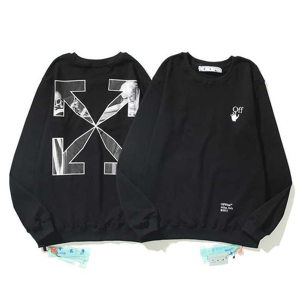 aw2021 off new arrow print casual crew neck pullover terry sweater men's and women's hair, Black
aw2021 off new arrow print casual crew neck pullover terry sweater men's and women's hair, Black