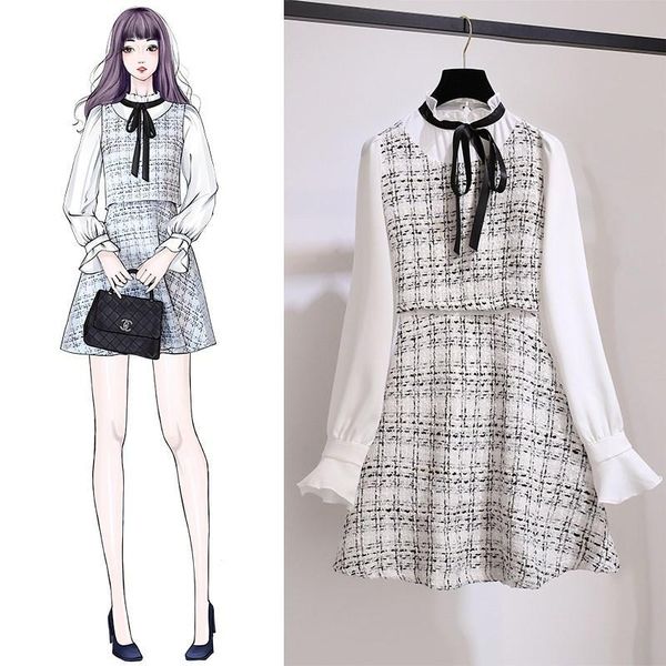 casual dresses 2021 elegant women plaid dress long sleeve autumn winter patchwork a-line vintage ladies office vestido, Black;gray
casual dresses 2021 elegant women plaid dress long sleeve autumn winter patchwork a-line vintage ladies office vestido, Black;gray