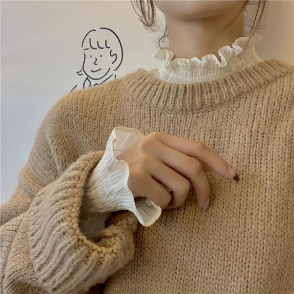 women's blouses & shirts mesh mock neck flare long sleeve women fashion solid pleated design sweet elegant fairy pullover blusas, White
women's blouses & shirts mesh mock neck flare long sleeve women fashion solid pleated design sweet elegant fairy pullover blusas, White