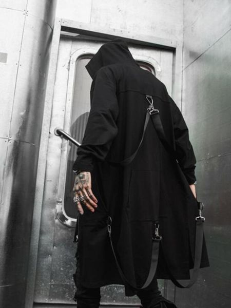 men's trench coats spring autumn men ribbons patchwork punk hip hop long coat hooded cloak black zipper techwear jacket overcoat, Tan;black
men's trench coats spring autumn men ribbons patchwork punk hip hop long coat hooded cloak black zipper techwear jacket overcoat, Tan;black