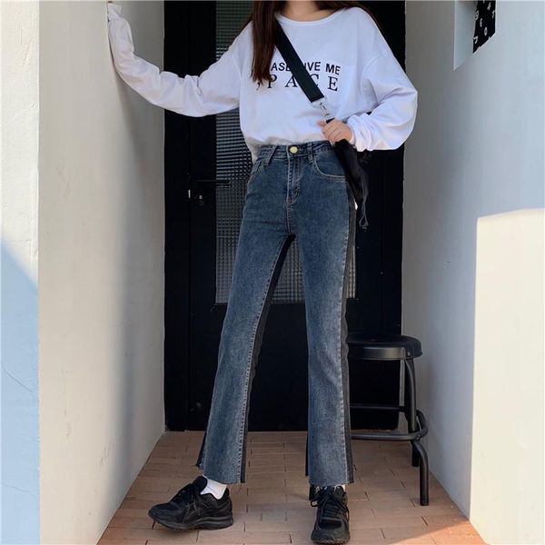 women's jeans high-waisted micro-pull for women fall 2021 korean web celebrity pants retro patchwork straight nine points, Blue
women's jeans high-waisted micro-pull for women fall 2021 korean web celebrity pants retro patchwork straight nine points, Blue