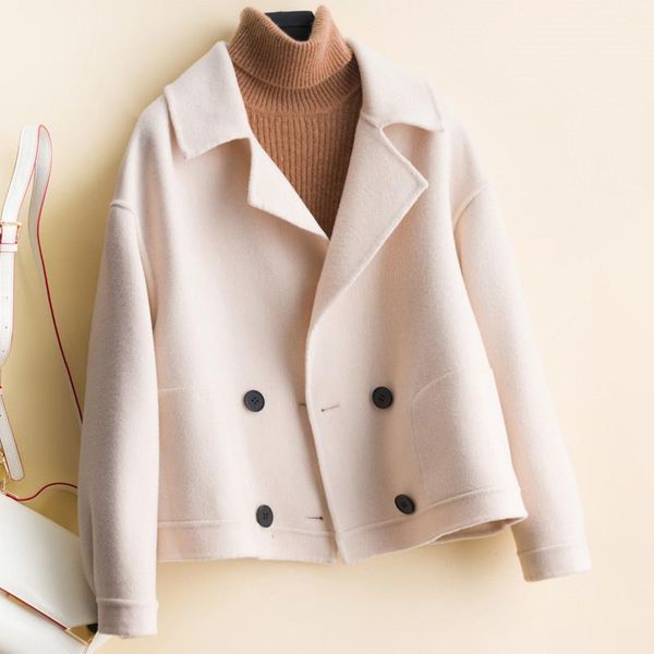 women's wool & blends autumn winter loose casual short double-sided coat women student outwear 3 color elegance office lady woolen jack, Black
women's wool & blends autumn winter loose casual short double-sided coat women student outwear 3 color elegance office lady woolen jack, Black