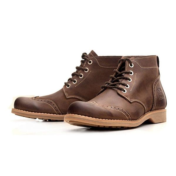 boots knight retro for brogue men breathable genuine leather british ankle lace up casual high safety zapatos hombre, Black
boots knight retro for brogue men breathable genuine leather british ankle lace up casual high safety zapatos hombre, Black