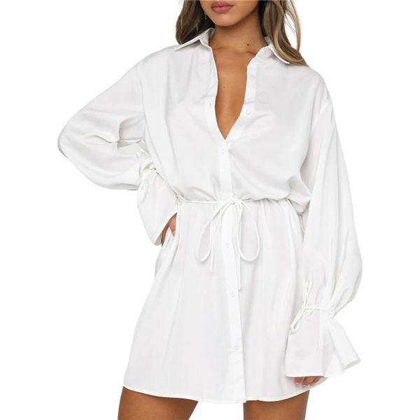 casual dresses women ladies summer shirt dress fashion solid color lapel flared sleeve single-breasted tied mini, Black;gray
casual dresses women ladies summer shirt dress fashion solid color lapel flared sleeve single-breasted tied mini, Black;gray