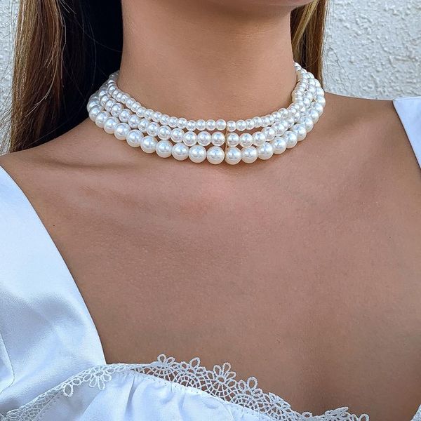 chokers tauam pearl necklaces for women simulated chain necklace collier femme choker wedding bridal jewelry party gifts, Golden;silver
chokers tauam pearl necklaces for women simulated chain necklace collier femme choker wedding bridal jewelry party gifts, Golden;silver