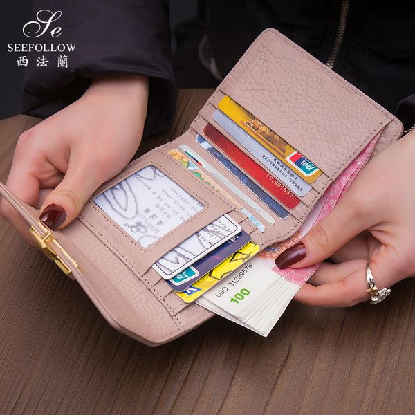 new wallet women's short leather folding multi-function buckle printing card bag versatile fashion handbags sale, Brown;gray
new wallet women's short leather folding multi-function buckle printing card bag versatile fashion handbags sale, Brown;gray