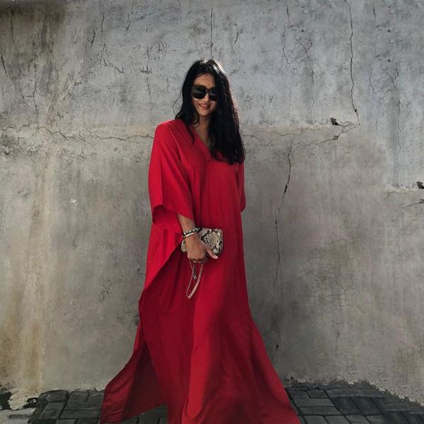 women's swimwear bikini cover-ups red long dress self belted women summer kimono beach wear swim suit cover up clothes, White;black
women's swimwear bikini cover-ups red long dress self belted women summer kimono beach wear swim suit cover up clothes, White;black