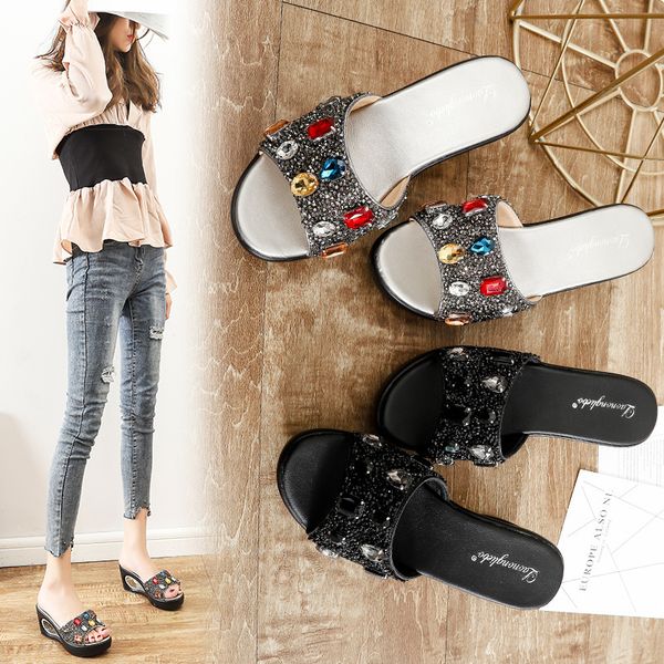 luxury dress shoes spring 2021 versatile mh red thick bottom slope heel high-heeled sandal's beach ins fashion sho, Black
luxury dress shoes spring 2021 versatile mh red thick bottom slope heel high-heeled sandal's beach ins fashion sho, Black