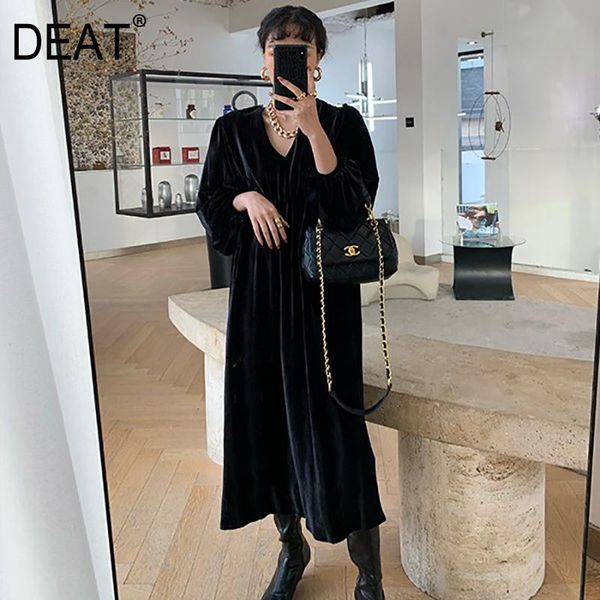 casual dresses deat 2021 winter v-neck lantern sleeves velvet fabric high waist pullover loose dress purple pink color wo37414 vestido, Black;gray
casual dresses deat 2021 winter v-neck lantern sleeves velvet fabric high waist pullover loose dress purple pink color wo37414 vestido, Black;gray