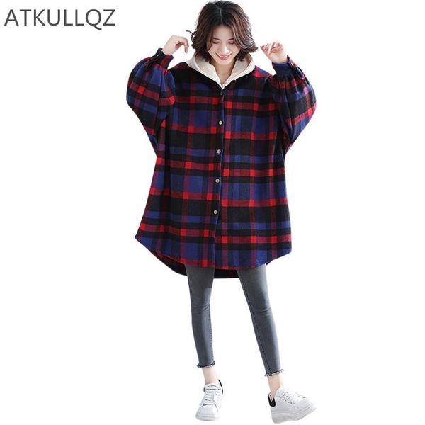 women's wool & blends plaid woolen coat women autumn and winter 2021 korean version of the large size loose student mid-length, Black
women's wool & blends plaid woolen coat women autumn and winter 2021 korean version of the large size loose student mid-length, Black
