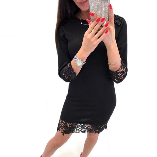 women dresses fashion autumn clothes casual lace crochet patchwork party long sleeve o neck bodycon pencil short vestidos female, Black;gray
women dresses fashion autumn clothes casual lace crochet patchwork party long sleeve o neck bodycon pencil short vestidos female, Black;gray