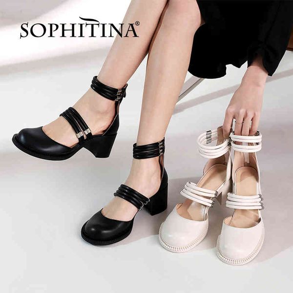 sophitina retro genuine leather shoes women mid heels mary janes narrow band dressing comfortable zip summer spring pumps fo327 210513, Black
sophitina retro genuine leather shoes women mid heels mary janes narrow band dressing comfortable zip summer spring pumps fo327 210513, Black