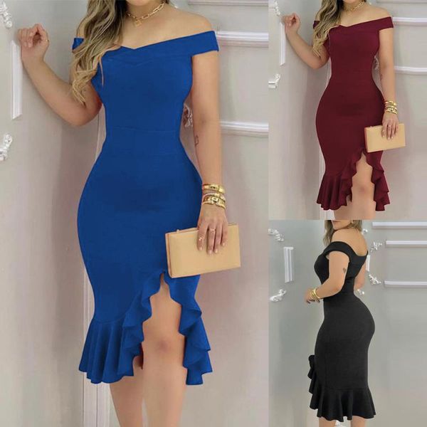 women's swimwear 2021 summer style temperament one-shoulder v-neck ruffled tight dress, White;black
women's swimwear 2021 summer style temperament one-shoulder v-neck ruffled tight dress, White;black