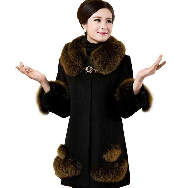 women's wool & blends 2021 fashion fur collar single-breasted long women outerwear warm slim woolen jackets female plus size 6xl winter, Black
women's wool & blends 2021 fashion fur collar single-breasted long women outerwear warm slim woolen jackets female plus size 6xl winter, Black