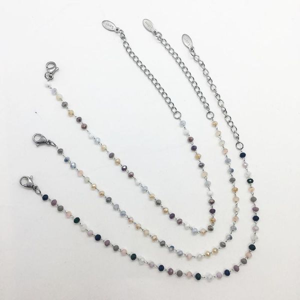 link, chain stainless steel bracelet glass beaded charm ladies fashion for couple jewelry gift making wholesale items, Black
link, chain stainless steel bracelet glass beaded charm ladies fashion for couple jewelry gift making wholesale items, Black