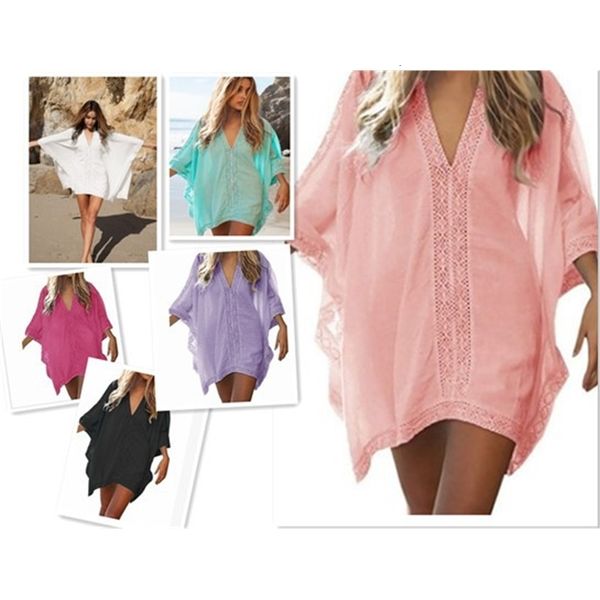 ebey stitching lace sunscreen bikini blouse beach skirt large swimsuit cover, Red;black
ebey stitching lace sunscreen bikini blouse beach skirt large swimsuit cover, Red;black