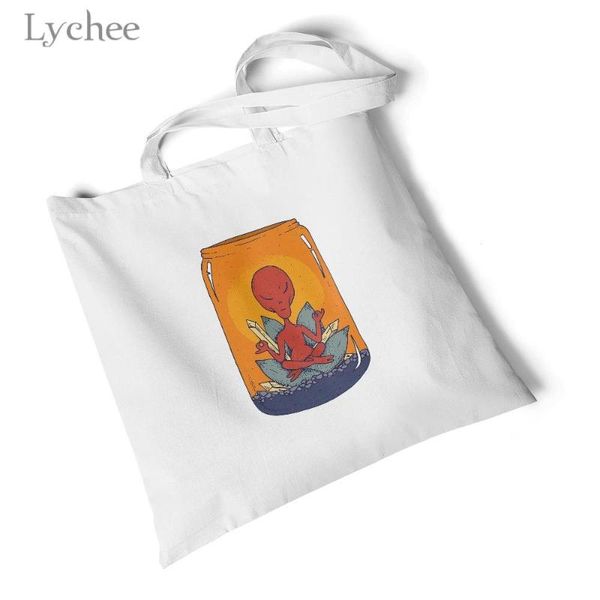 shopping bags lychee harajuku alien print white canvas bag storage foldable large travel shoulder environmental reusable original handbag
shopping bags lychee harajuku alien print white canvas bag storage foldable large travel shoulder environmental reusable original handbag