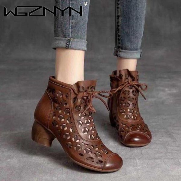 sandals retro style soft leather women boots 2021 summer mid heels shoes side zip female footware black brown drop
sandals retro style soft leather women boots 2021 summer mid heels shoes side zip female footware black brown drop