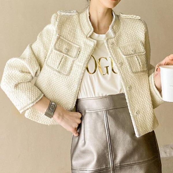 high end socialite tweed wavy style short jacket women coat pocket diamonds veste femme chaqueta mujer women's jackets, Black;brown
high end socialite tweed wavy style short jacket women coat pocket diamonds veste femme chaqueta mujer women's jackets, Black;brown