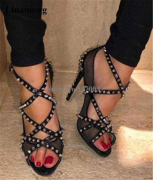 brand design women fashion peep toe mesh stiletto heel rivet pumps black nude strap cross high heels formal dress shoes
brand design women fashion peep toe mesh stiletto heel rivet pumps black nude strap cross high heels formal dress shoes
