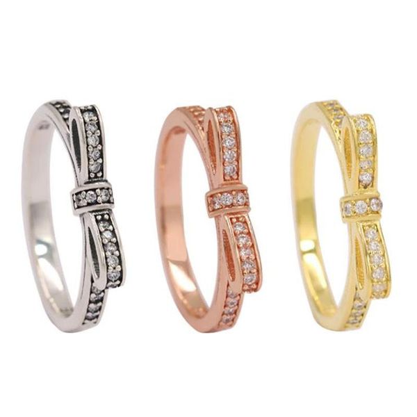 cluster rings 925 silver pan gorgeous shining bow ring is suitable for women's fashion romantic gift jewelry, Golden;silver
cluster rings 925 silver pan gorgeous shining bow ring is suitable for women's fashion romantic gift jewelry, Golden;silver