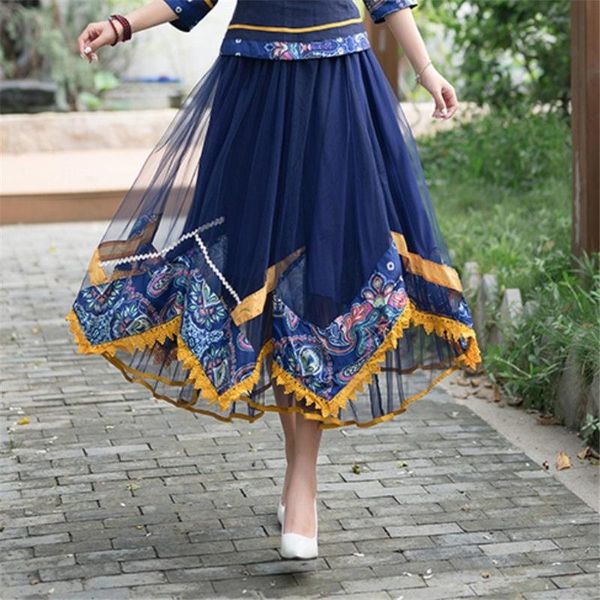 summer original ethnic style skirt mesh irregular a-line elastic waist big swing fashion print long for women zh541 skirts, Black
summer original ethnic style skirt mesh irregular a-line elastic waist big swing fashion print long for women zh541 skirts, Black
