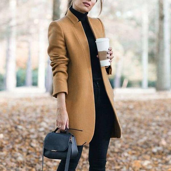 women's wool & blends 2021 autumn winter thin cardigan solid stand collar women coat fashion female long jackets coats plus size s-5xl, Black
women's wool & blends 2021 autumn winter thin cardigan solid stand collar women coat fashion female long jackets coats plus size s-5xl, Black
