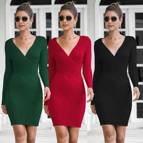 elegant v neck sweater wrap mini dress women fall winter long sleeve bodycon red black white ladies dresses c419, Black;gray 
elegant v neck sweater wrap mini dress women fall winter long sleeve bodycon red black white ladies dresses c419, Black;gray