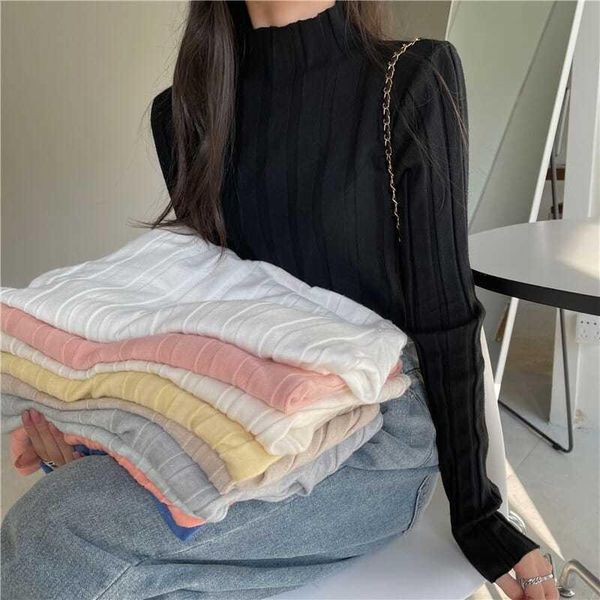 women's sweaters women casual female half high collar knitted long sleeve autumn winter warm elegant ribbed pullover sweater slim, White;black
women's sweaters women casual female half high collar knitted long sleeve autumn winter warm elegant ribbed pullover sweater slim, White;black