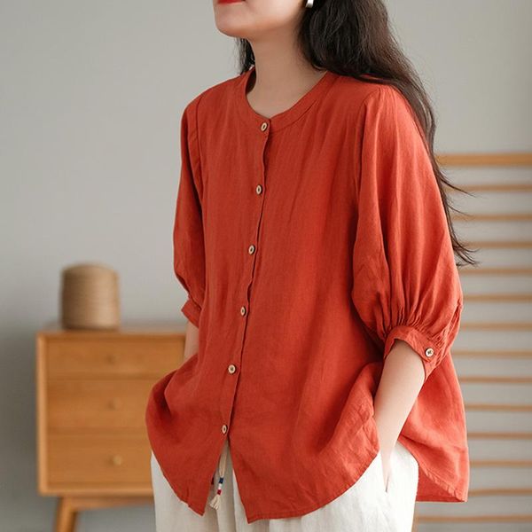 women's blouses & shirts fairynatural ladies vintage linen lantern sleeve 2021 summer women o-neck loose and solid color, White
women's blouses & shirts fairynatural ladies vintage linen lantern sleeve 2021 summer women o-neck loose and solid color, White