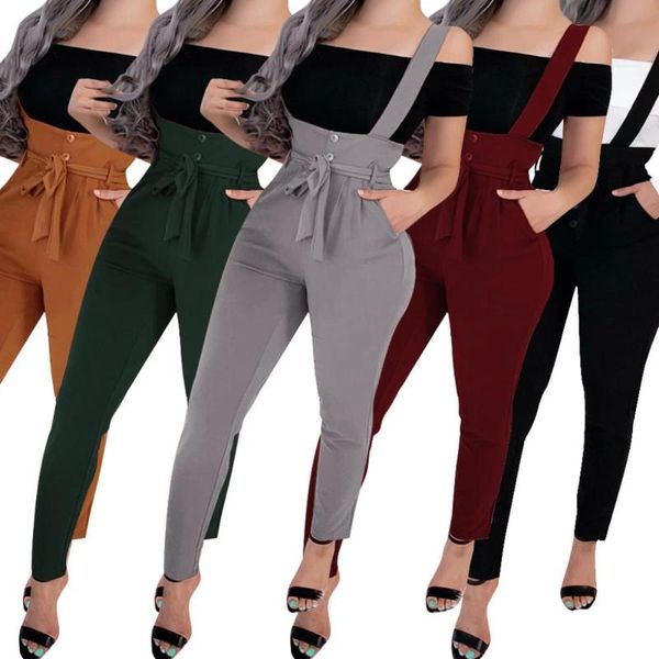 women's leggings women autumn casual solid color suspender trousers slim high waist lace up pants, Black
women's leggings women autumn casual solid color suspender trousers slim high waist lace up pants, Black