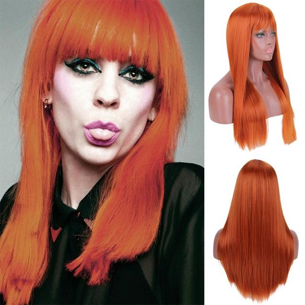 synthetic wigs dianqi 24inch long straight orange wig with bangs middle part for women high temperature fiber party daily cosplay, Black
synthetic wigs dianqi 24inch long straight orange wig with bangs middle part for women high temperature fiber party daily cosplay, Black