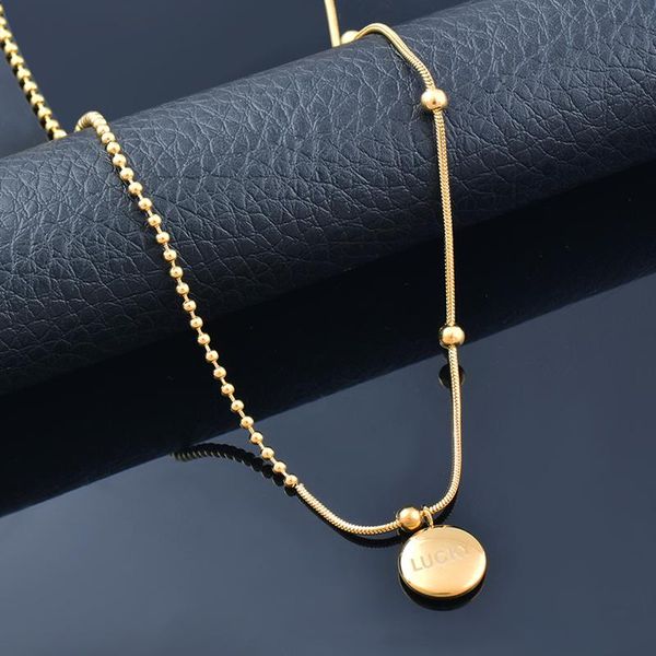 chokers sinleery round lucky letters pendant stainless steel necklace gold color jewelry on the neck couple choker 2021 trend xl396 ssk, Golden;silver
chokers sinleery round lucky letters pendant stainless steel necklace gold color jewelry on the neck couple choker 2021 trend xl396 ssk, Golden;silver