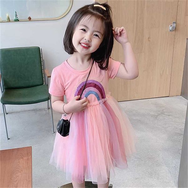 girl's dresses children princess kids gradient rainbow mesh dress for girls summer clothing, Red;yellow
girl's dresses children princess kids gradient rainbow mesh dress for girls summer clothing, Red;yellow